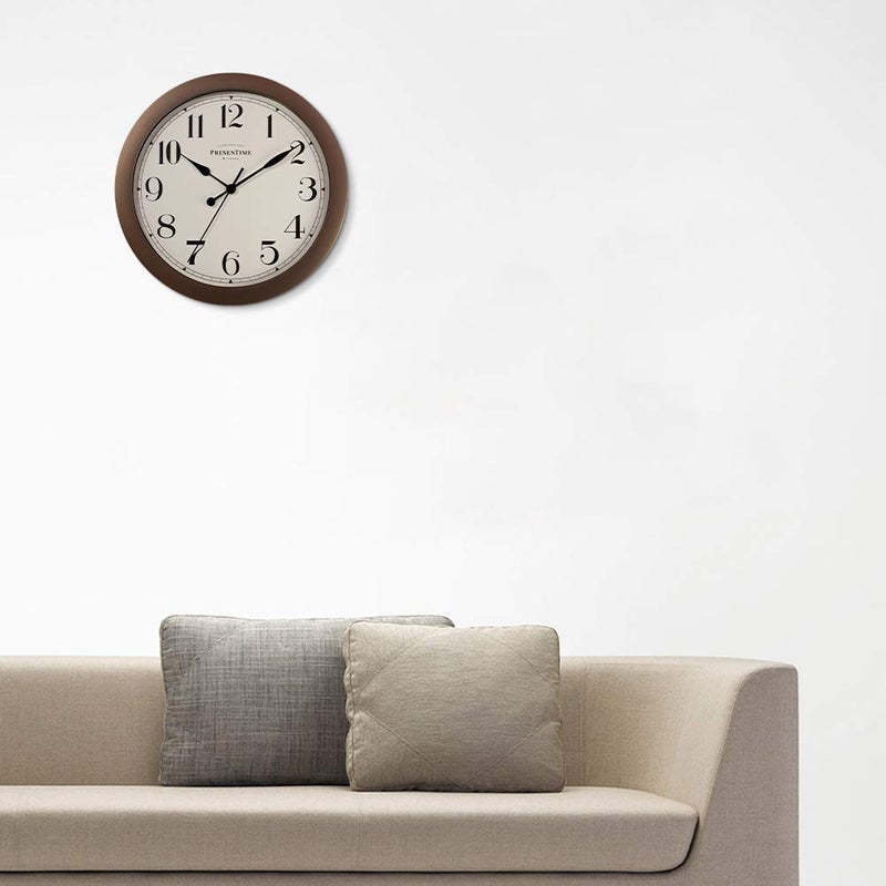 Presentime & Co 11.5" Farmhouse Antique Bronze/Rustic Round Decorative Wall Clock, Quartz Movement, Battery Operated, Rustic Bronze Finish - Image 4